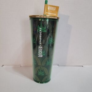 Starbucks - Wicked Emerald City Gold Green Tumbler - NEW - Wizard of Oz 24 OZ